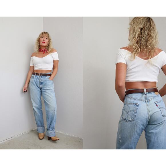2000's Vintage Levi's 501 Button Fly Faded Jeans Women's LG XL 34" to 35" Waist - Picture 1 of 10